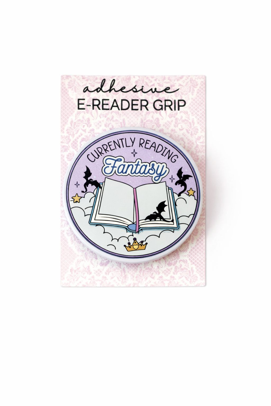 “Currently Reading: Fantasy” E-Reader Grip