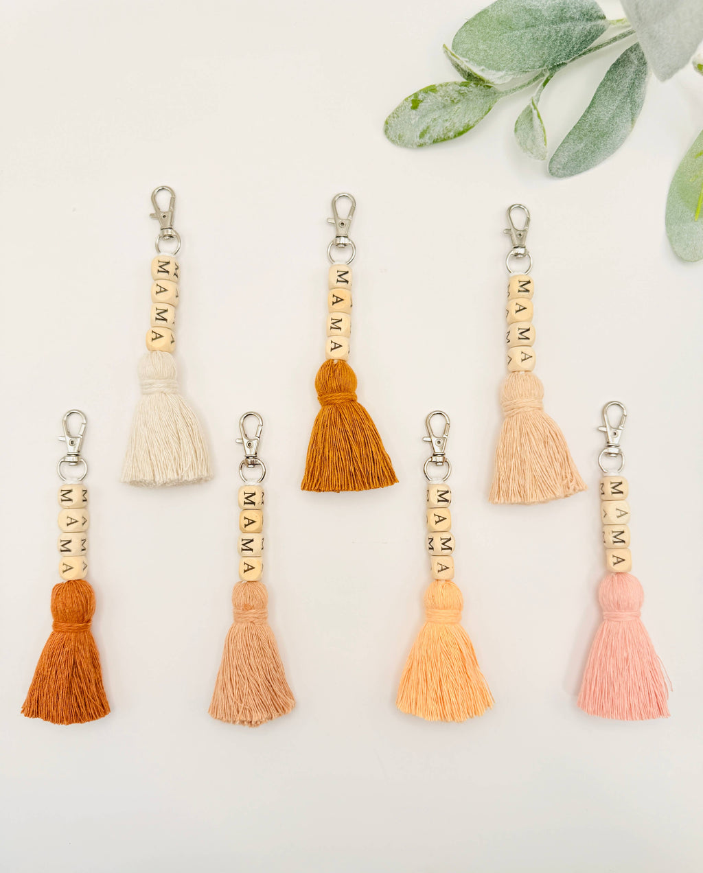 Macrame Mama Tassel Keychain | Handmade Boho Keychain | Mama