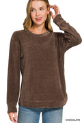 Chocolate Waffle Knit Pullover