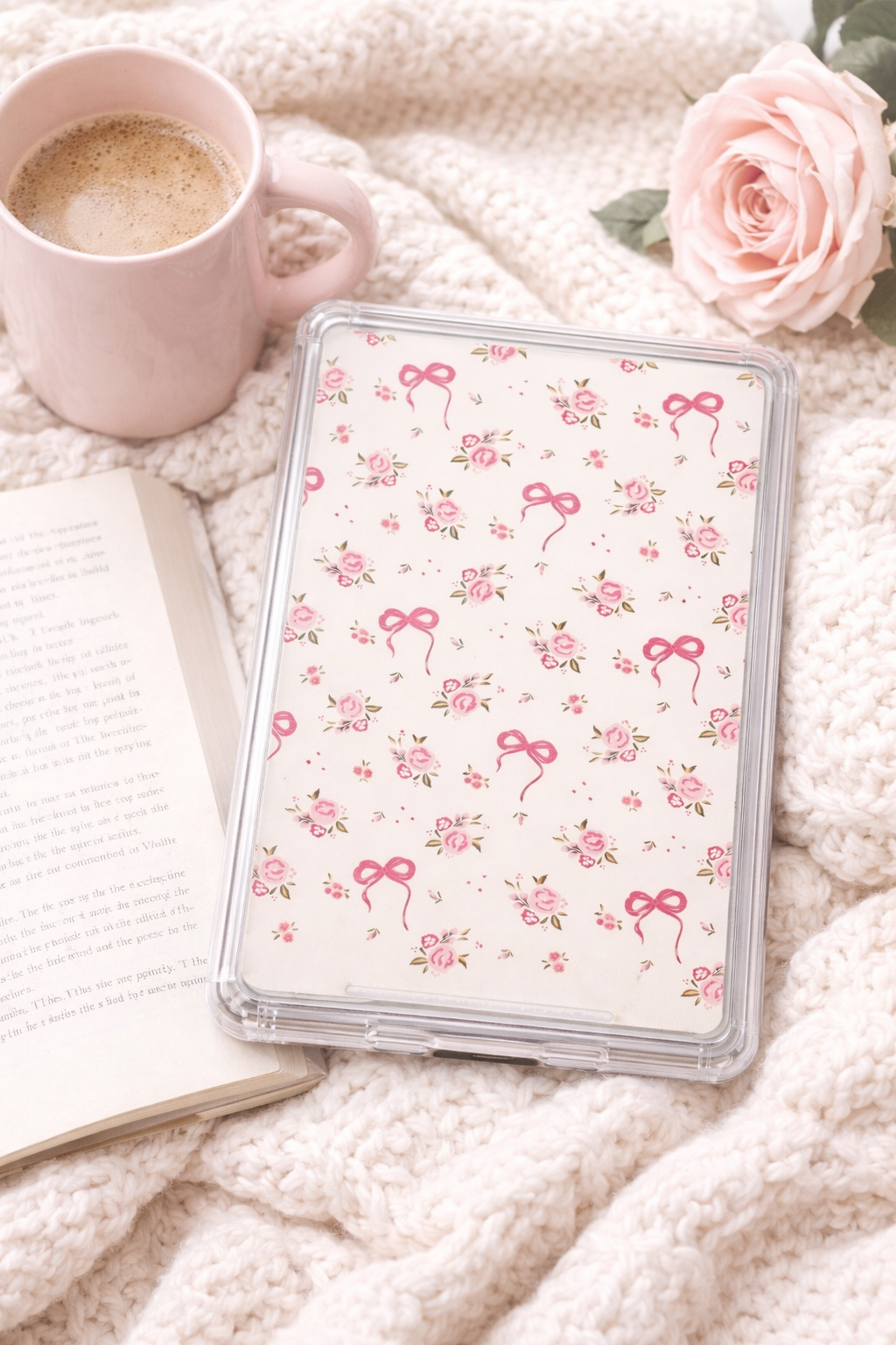 Blush Bow & Floral Kindle Insert
