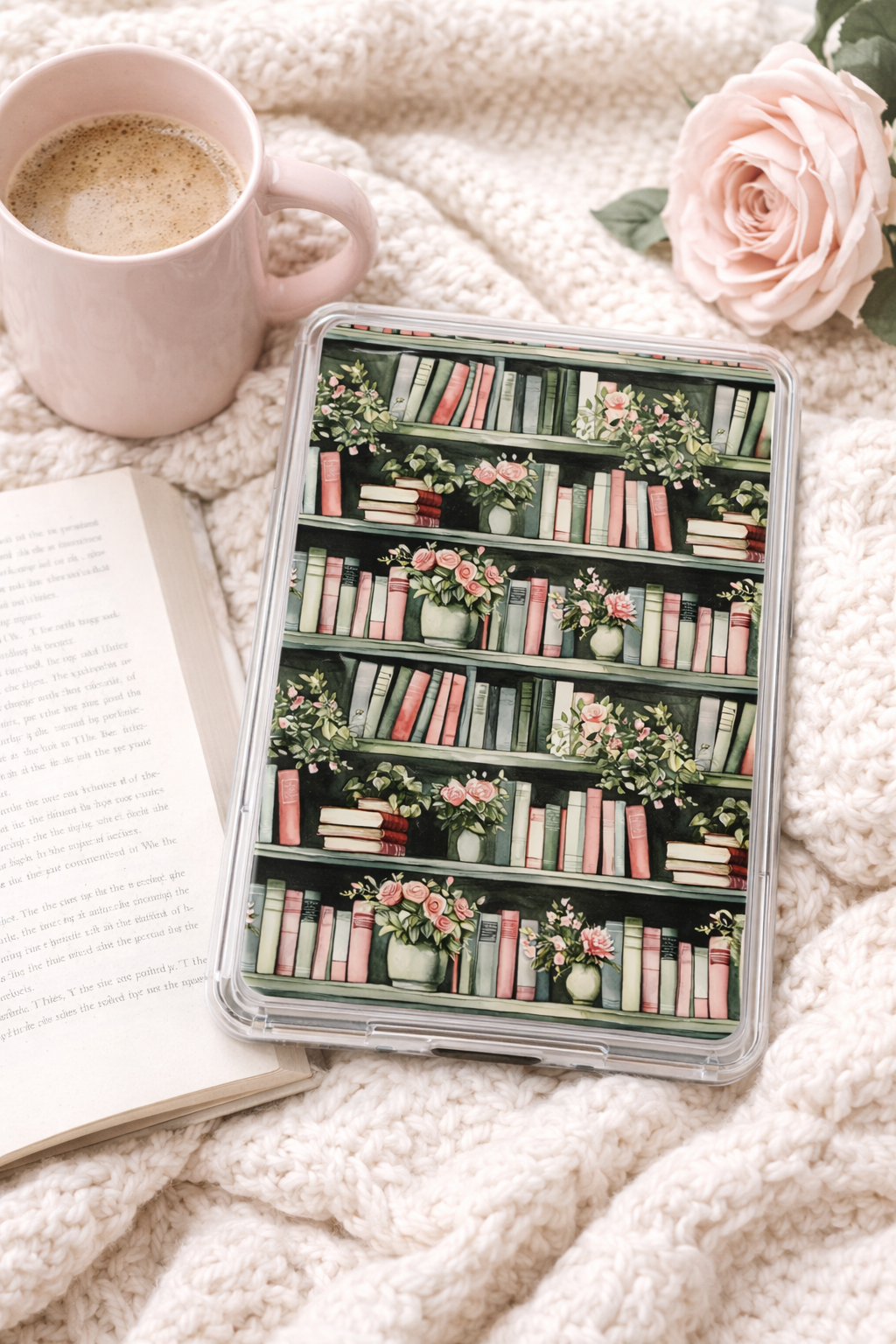 Vintage Floral Bookshelf Kindle Insert