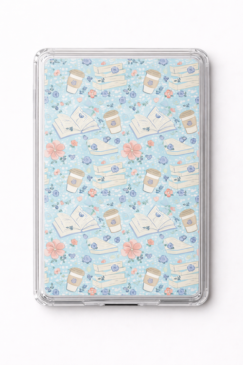 Blue Bookish Pattern Kindle Insert