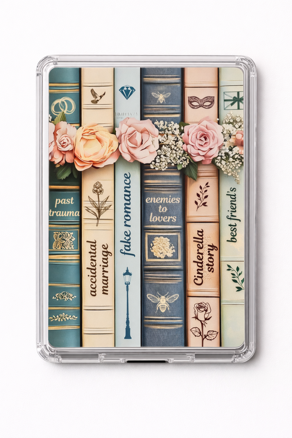 Romance Trope Bookshelf Kindle Insert