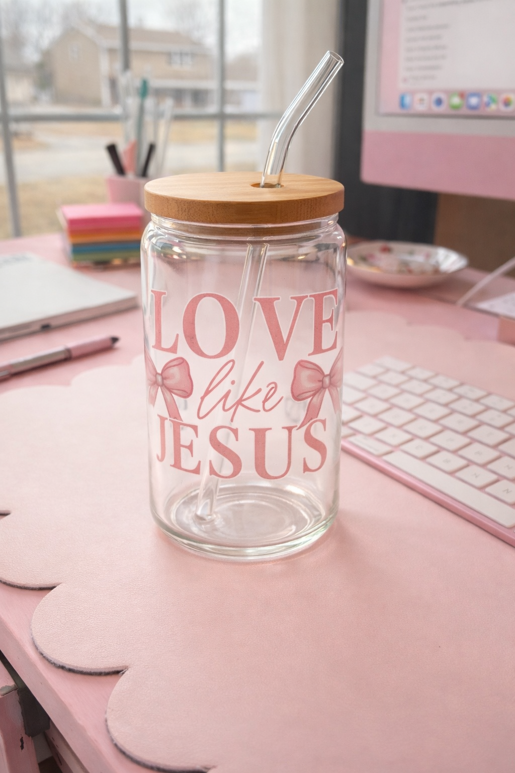 Love Like Jesus Glass Cup