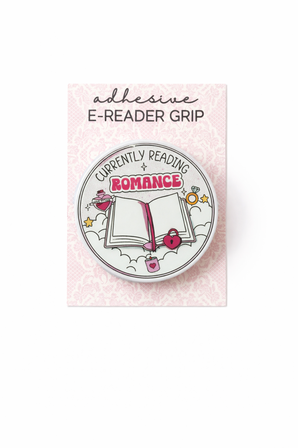 “Currently Reading: Romance” E-Reader Grip