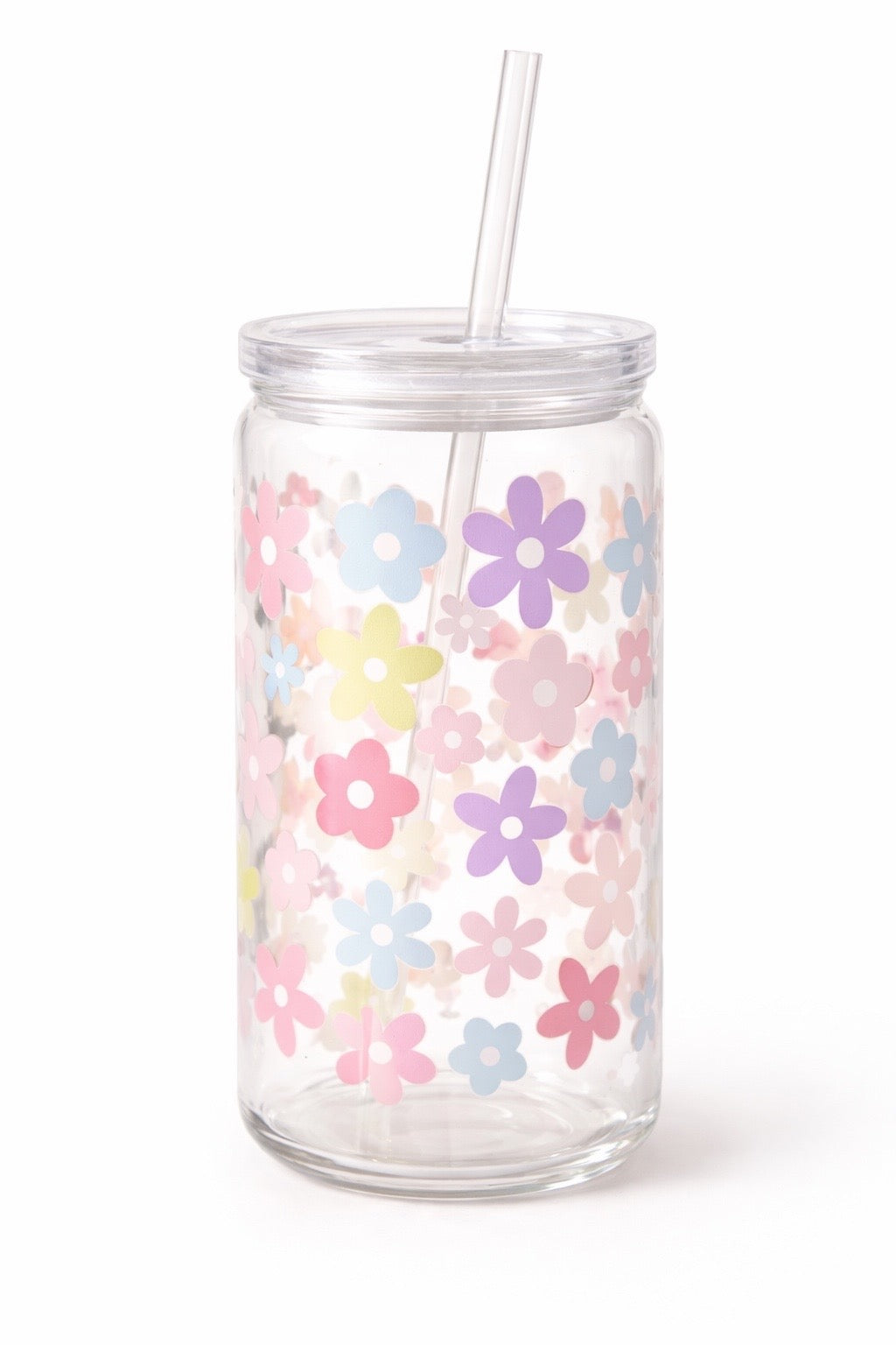 Pastel Daisy 16oz Glass Cup