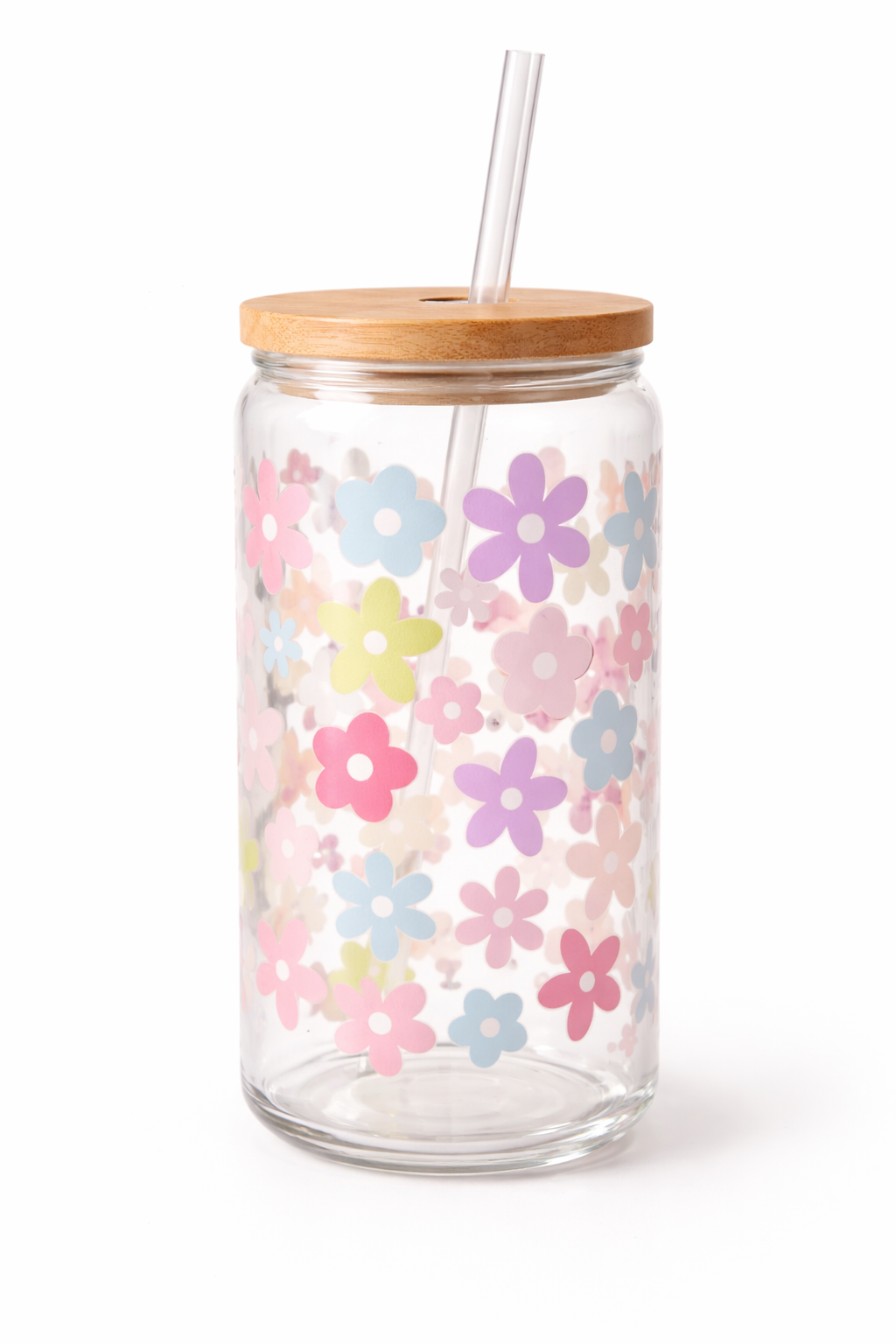 Pastel Daisy 16oz Glass Cup