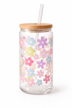 Pastel Daisy 16oz Glass Cup