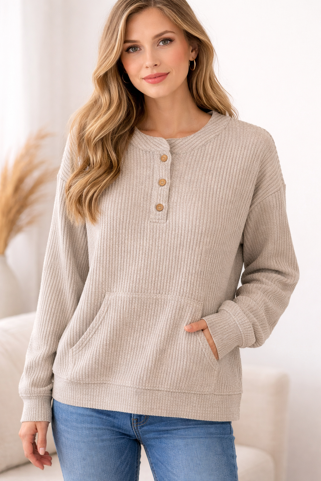 Everyday Cozy Ribbed Pullover-Light Weight