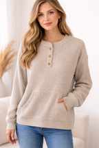 Everyday Cozy Ribbed Pullover-Light Weight
